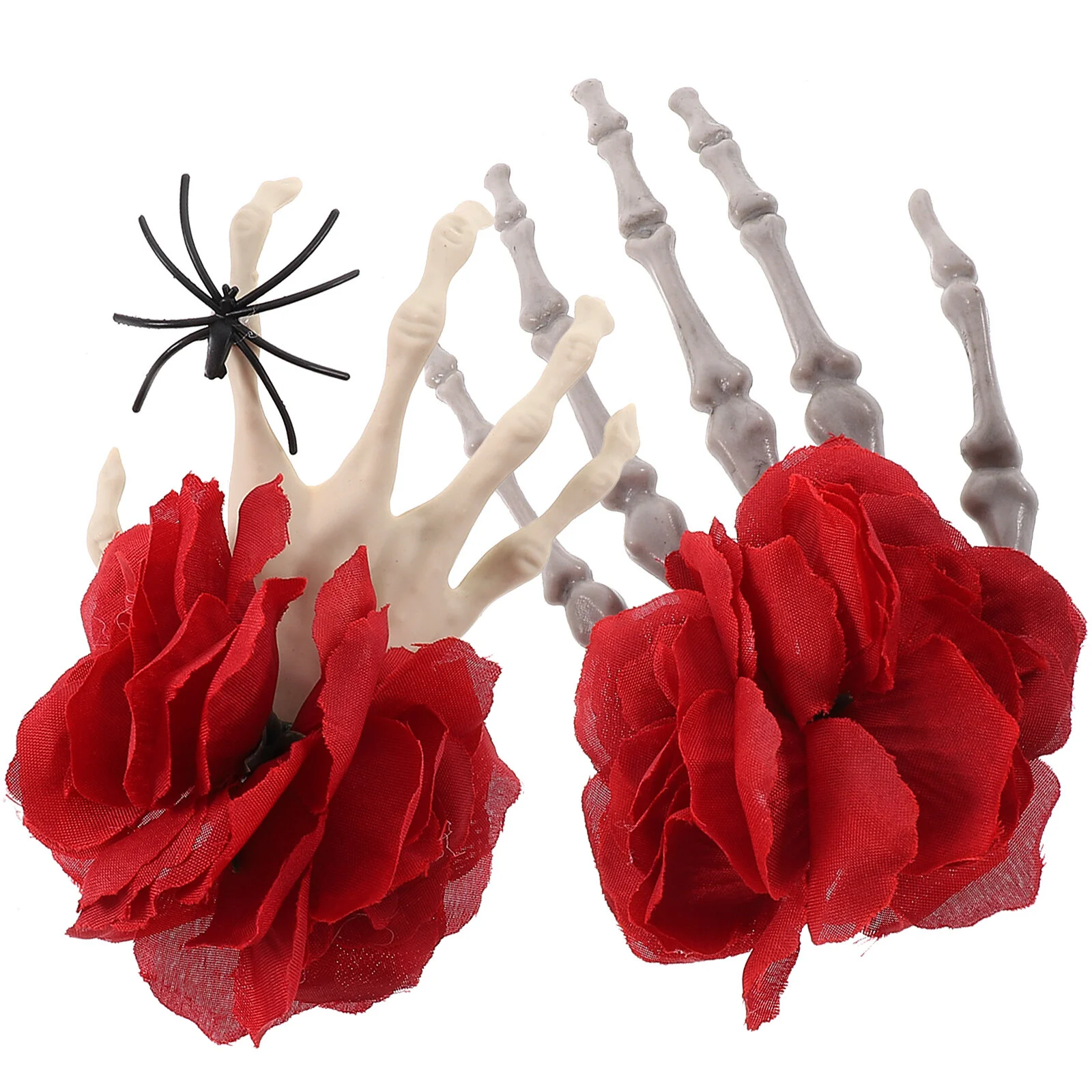 2 Pcs Headgear Flower Hair Clips Halloween Girl Decor Dark Gothic Plastic Hand Rose Witch