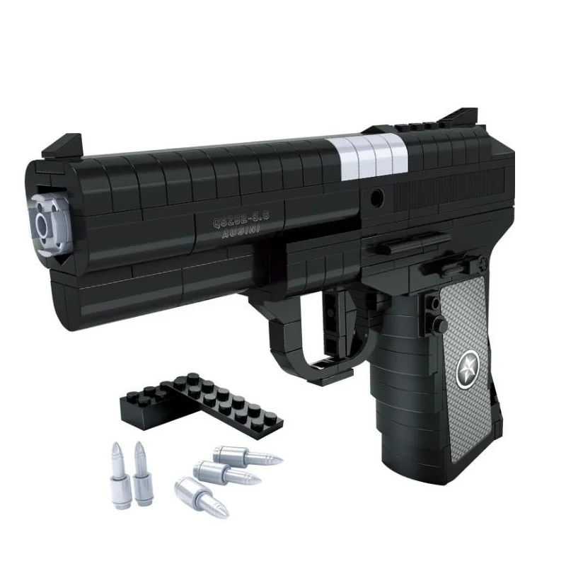 

Weapons Desert Eagle Revolver Mauserr Military Pistol Building Blocks Model Educational DIY Gun Toys Brick For Children