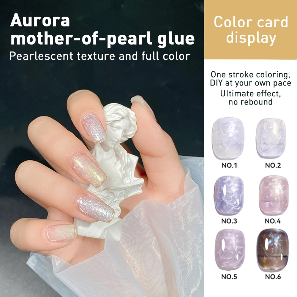 

Thread Shell Nail Gel Polish 8ML Pearl Shell Semi-Permanent UV Gel Base Top Coat Popular Autumn Winter Aurora Fritillary Glue