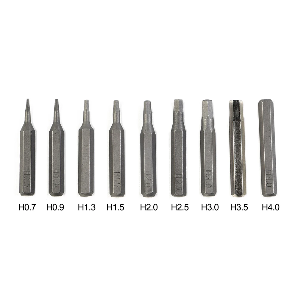 

4mm H4×28mm Small Hex Screwdriver Bits H0.7 H0.9 H1.5 H3 H4 4mm Hex Shank Screw Driver Bit Multi-function Magnetic Hand Tools