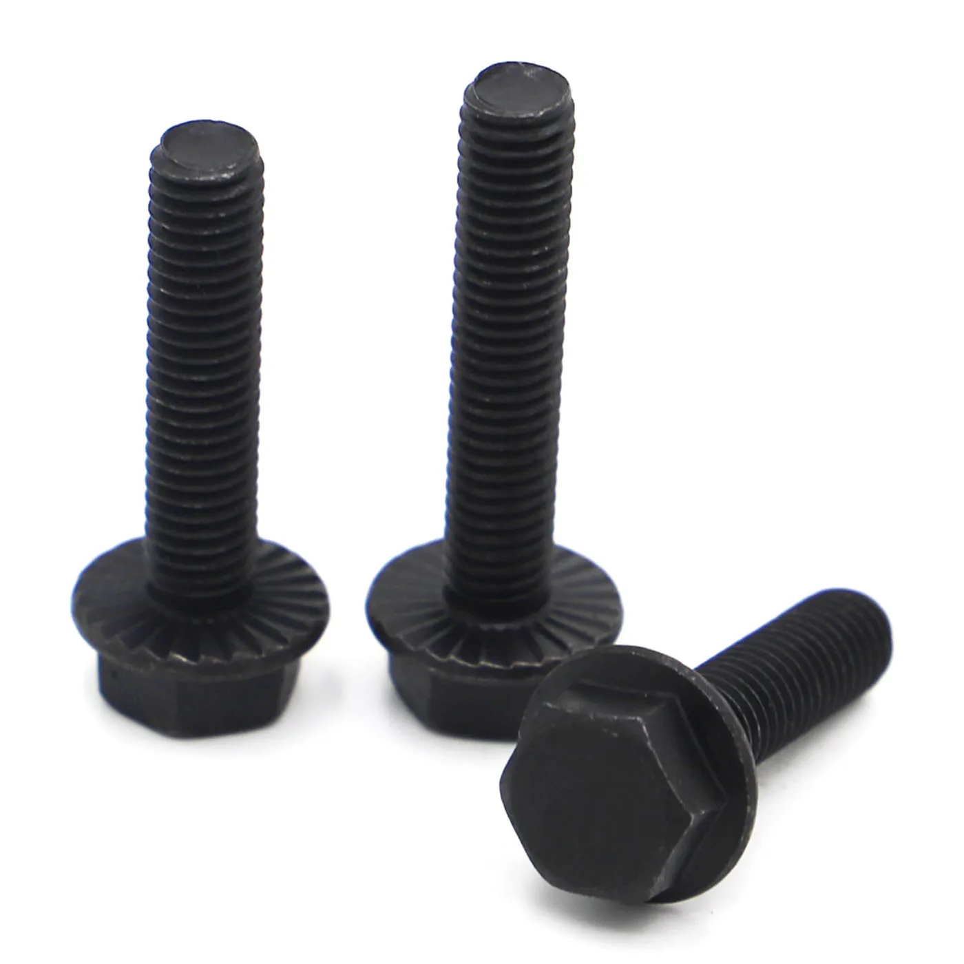 

GB5789 Black Grade 10.9 Steel Hexagon Flange Bolts With Tooth Anti-slip Screw M5 M6 M8 M10 M12