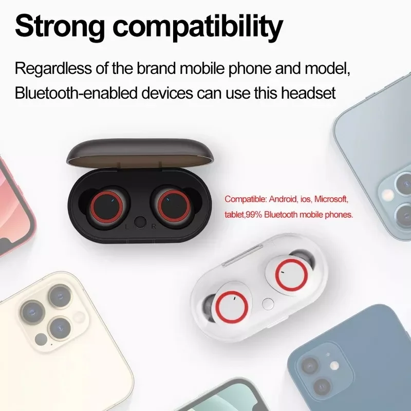 

NEW IN TWS Wireless Headphones with Mic Charging Box Bluetooth Earphone Noise Cancle Earbuds Earpiece for Apple IPhone Phone
