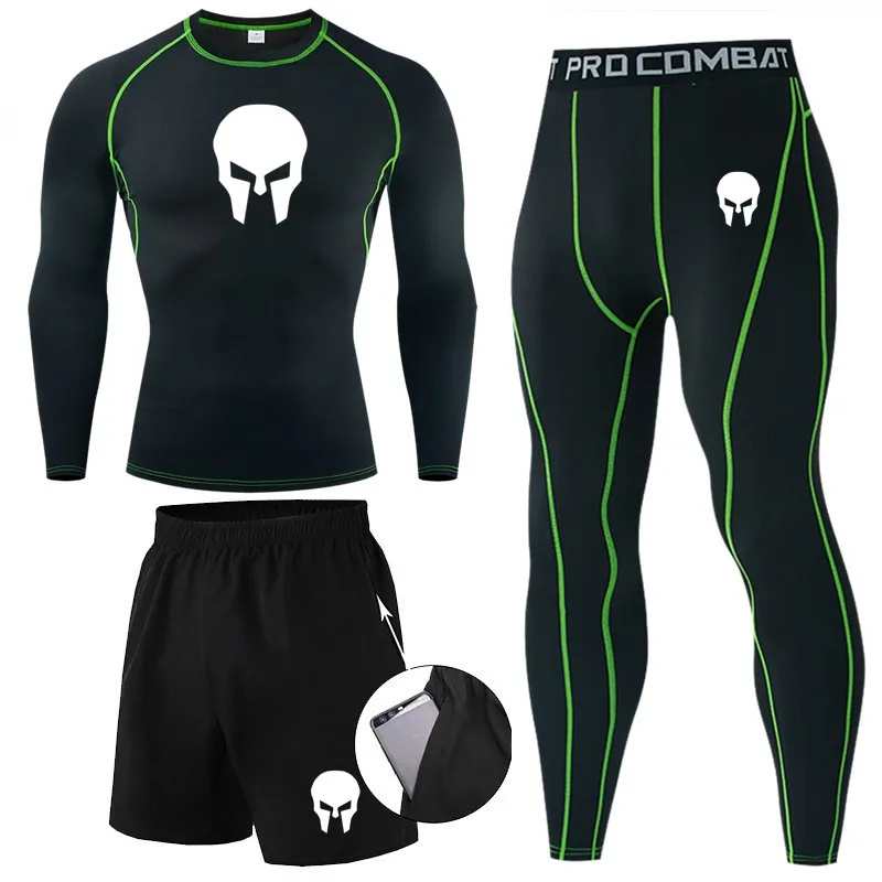 Men's Running Suit Thermal Underwear Kit Sports Compression Clothing Tracksuit For Men Fitness Slim Joggers Base Layer Set