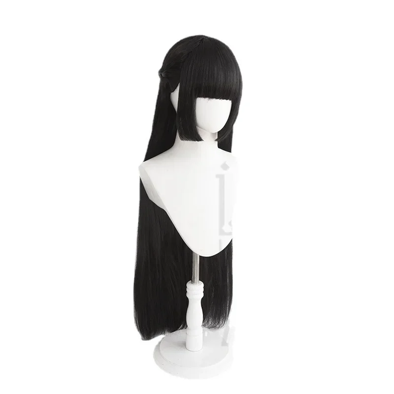 Парик для косплея Hoshimi Miyabi ZZZ Game Zenless Zone Zero заколки кошачьи ушки черный длинный