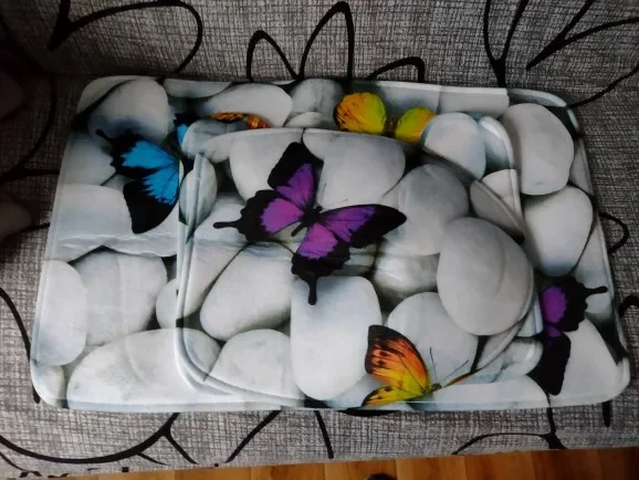 Шестигранный комплект из 3-х предметов коврик для ванной чехол на сиденье унитаза