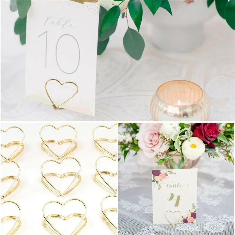 

10pcs Metal Photo Card Number Note Clip Memo Holder Fashion Party Table Decor