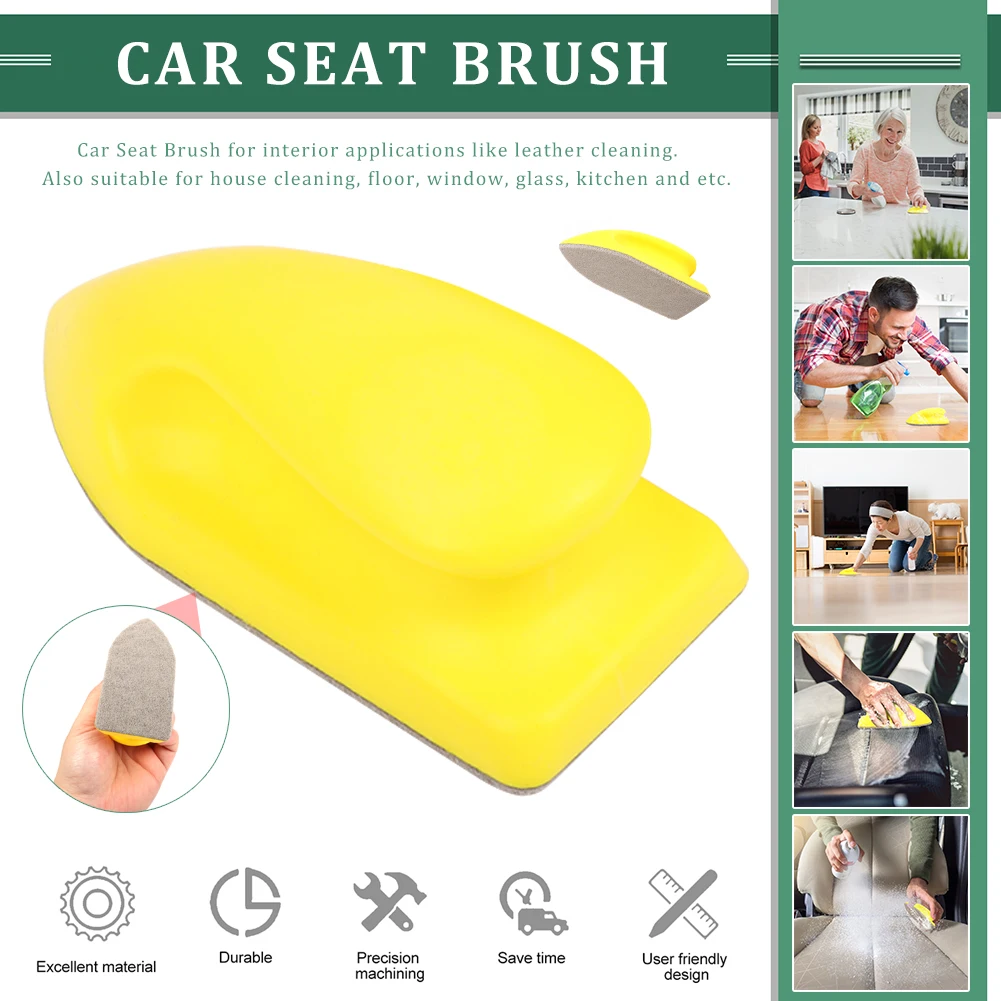 

1Pc for Car Leather Seat Auto Care Detailing Polishing Tool Car Nano Cleaning Brush Interior Cleaning Brush Felt Washing Tool