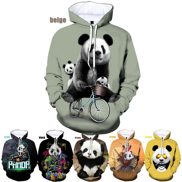 

Fashion Cute Panda 3D Print Hoodie Unisex Multicolor Cute Panda Printing Hoodies Casual Pullover Size XS-5XL
