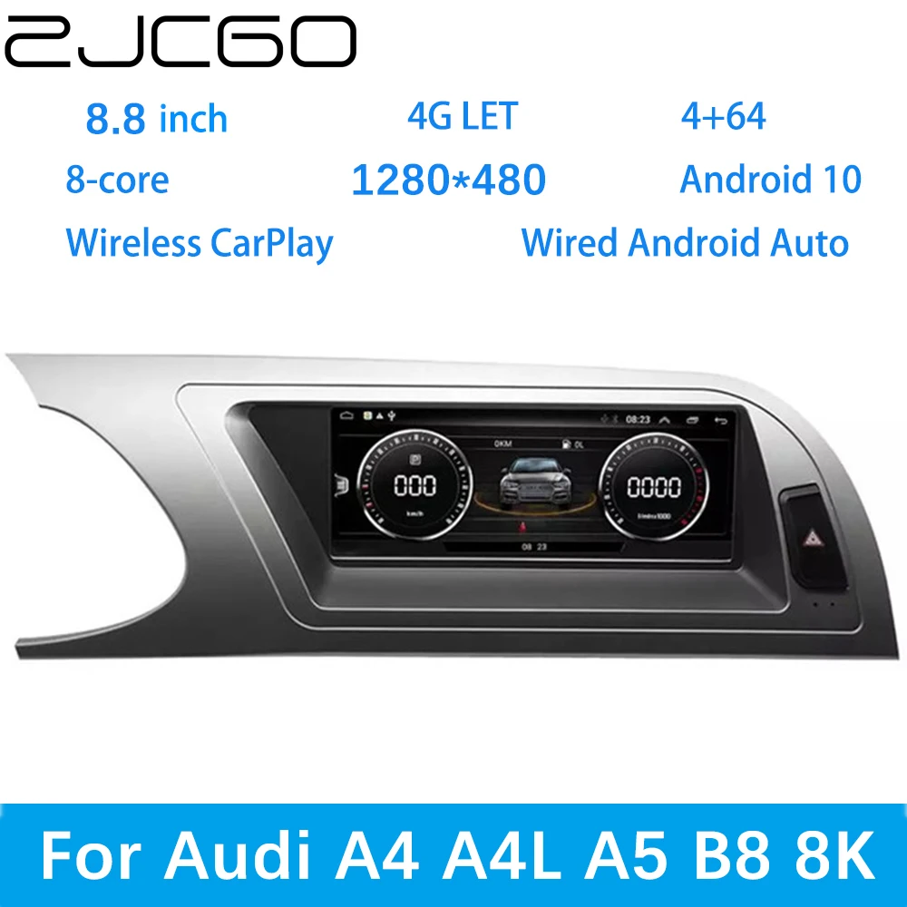 

ZJCGO Car Multimedia Player Stereo GPS DVD Radio Navigation Android Screen MMI MIB System for Audi A4 A4L A5 B8 8K 2008~2016