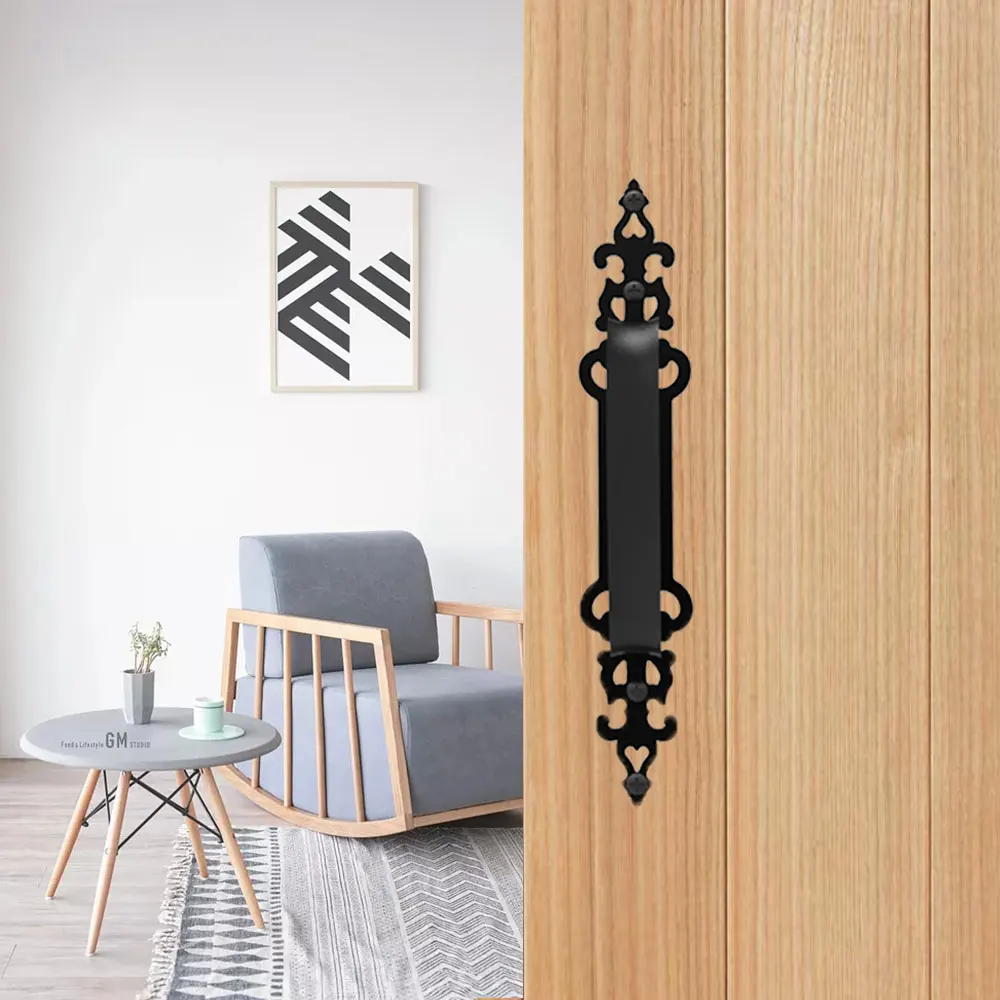 

Furniture Gate Handles Sliding Barn Door Pull Handles Frosted Black Door Handles for Interior Doors Handles Accessories 1PCS