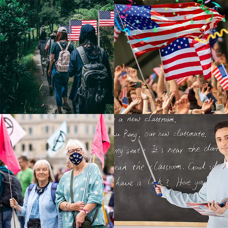 Флагшток телескопический со шнурком обучающий указатель-палка флагшток из