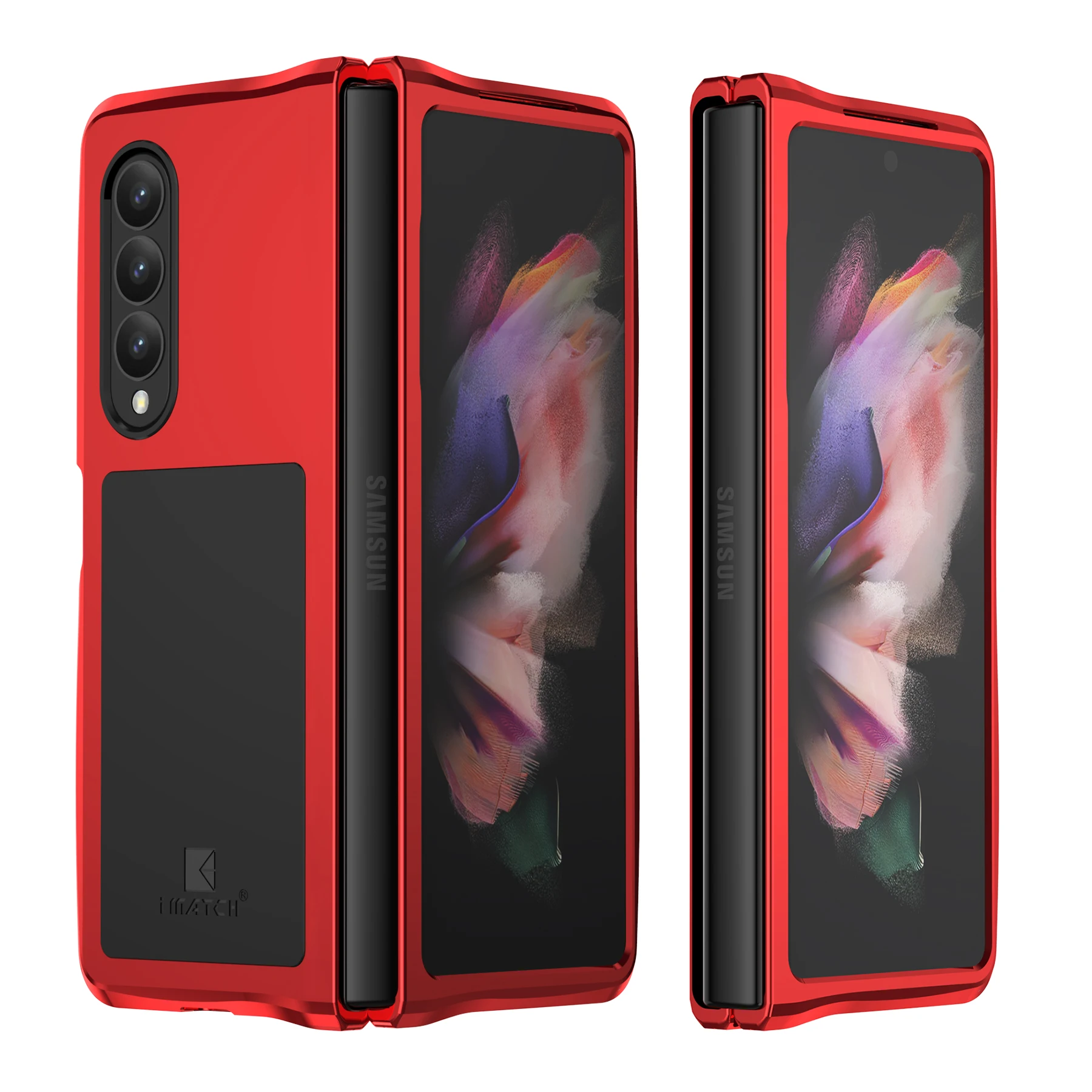 

For Galaxy Z Fold 3 Case Heavy Duty Protection Armor Shockproof Hard Aluminum Metal Samsung Z Fold 3 Phone Case