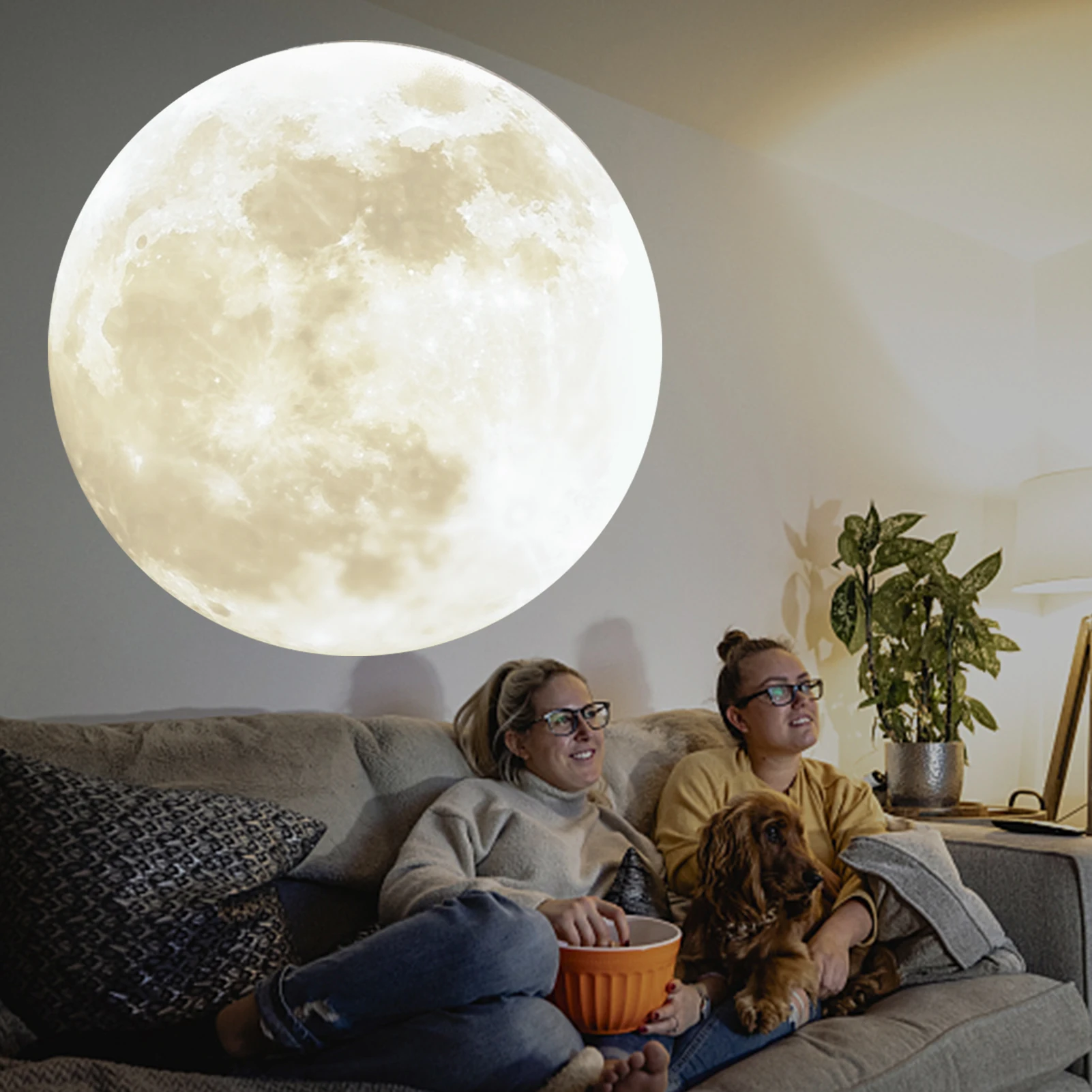 

Night Light Projector 2 in 1 Moon Earth Projection Light 360 Degrees Rotating Stand Night Lamp for For Party Selfie Home Decor