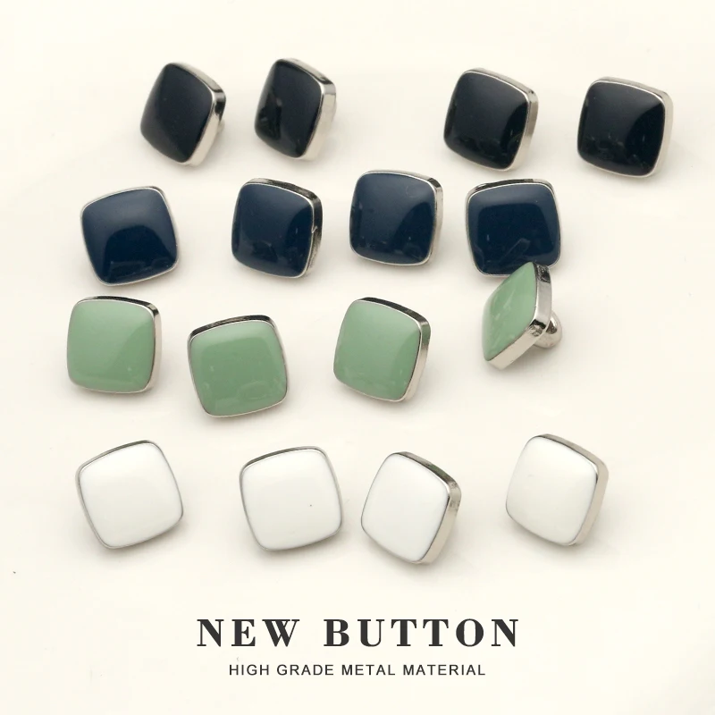 

10Pcs 9mm Buttons For Clothing Sewing Accessories Knitting Luxury Crafts Black Supplies Metal White Black Blue Green Silver diy