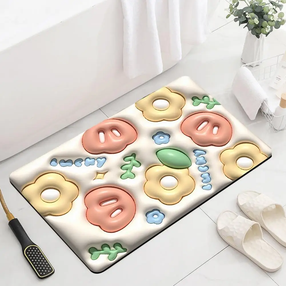 

Useful Quick Drying Rectangle Shape 40x60cm Diatom Mud Bathroom Non-slip Shower Rug Reusable Floor Mat Home Decor