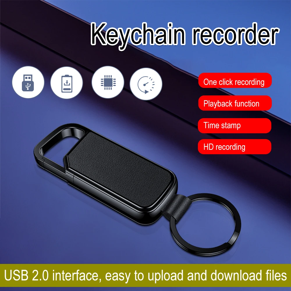 Usb Voice Activated Recording Pen Keychain Mp3 Digital Voice