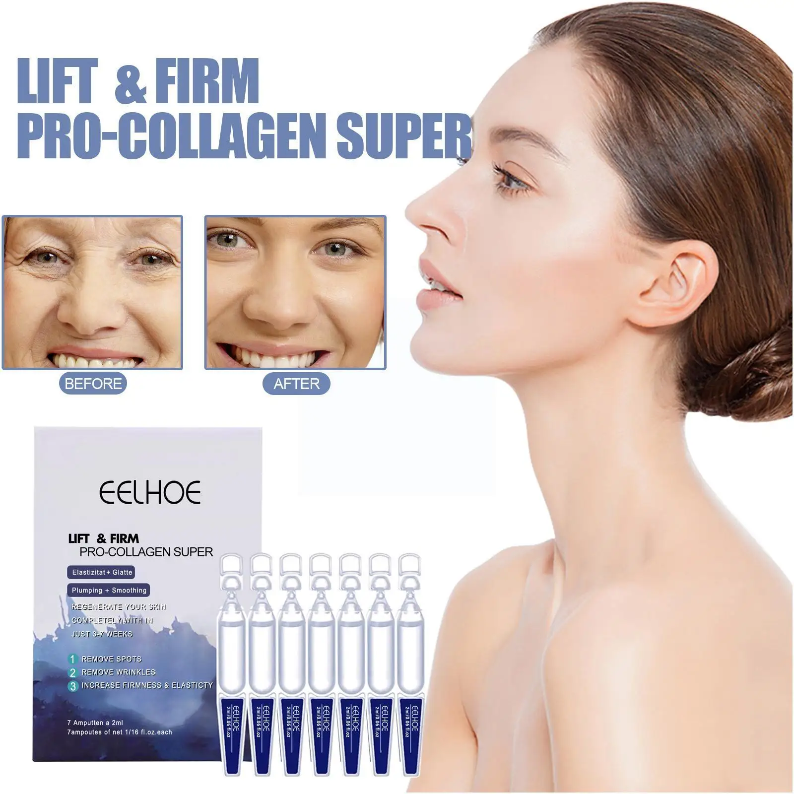 

Lift Firm Pro-Collagen Super Ampoule Serum Whitening Reduce Fine Pores Anti-Acne Moisturizing Face Lines Wrinkles Care Shri B7L1
