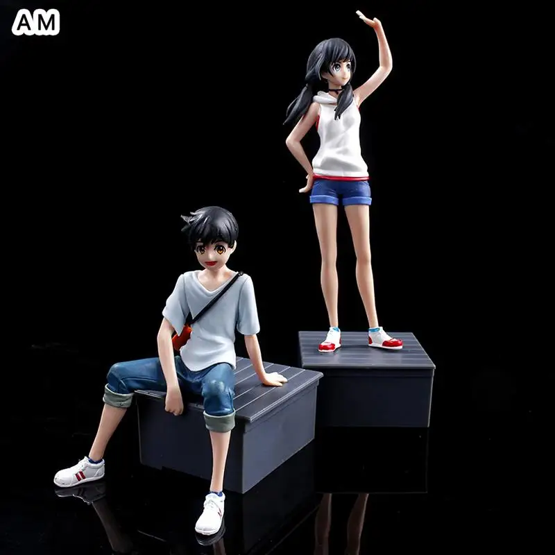 

Anime Weathering With You Action Figure Amano Hina Morishima Hodaka Figure With Base Sit Stand PVC Collection Model Toys