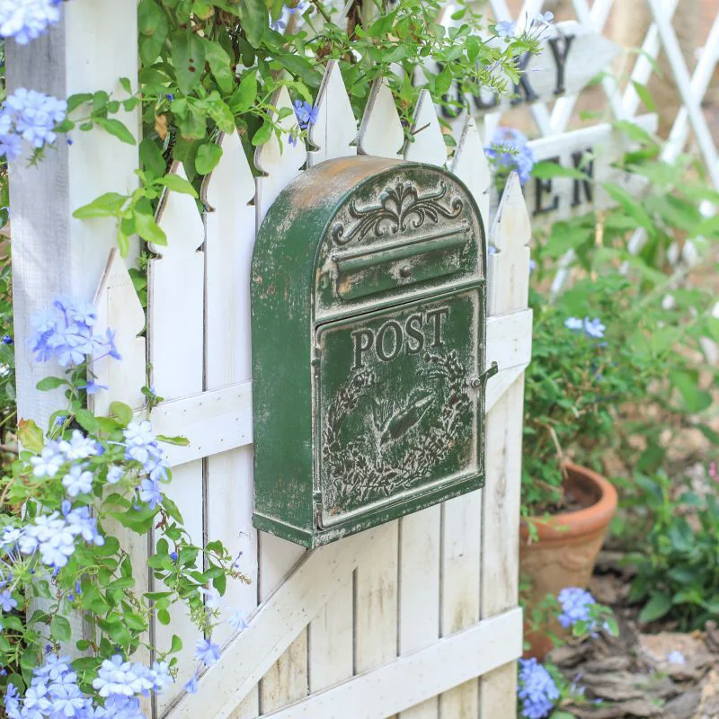 Outside Mailboxes Wall Mounted Post Box Mailboxes Letter Box Metal Farmhouse Post Decoration Crafts Mailbox Post Vintage