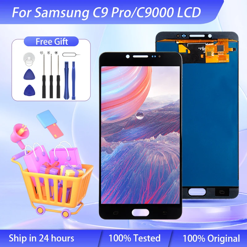 

Wholesale OLED C9 Pro Display For Samsung Galaxy C9000 Lcd Touch Screen Digitizer C900F C9008 C900Y Assembly Free Ship