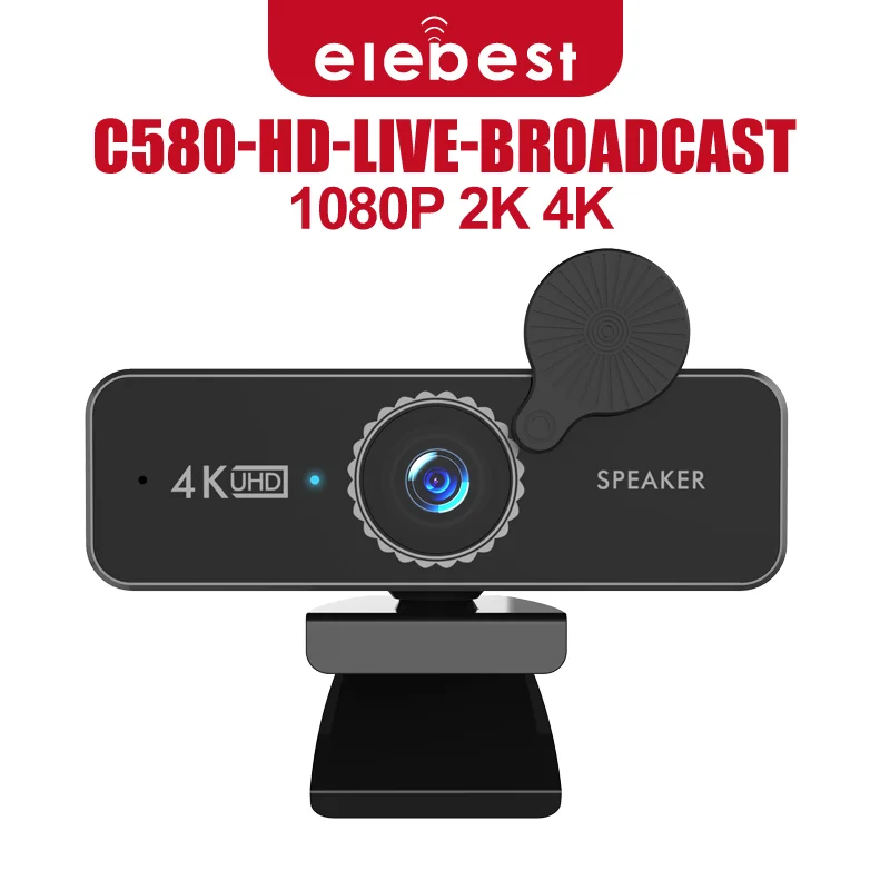 

ELEBEST Auto Focus 4K UHD Full Web Camera With Microphone USB Plug For PC Computer Mac Laptop Desktop YouTube Skype Mini Camera