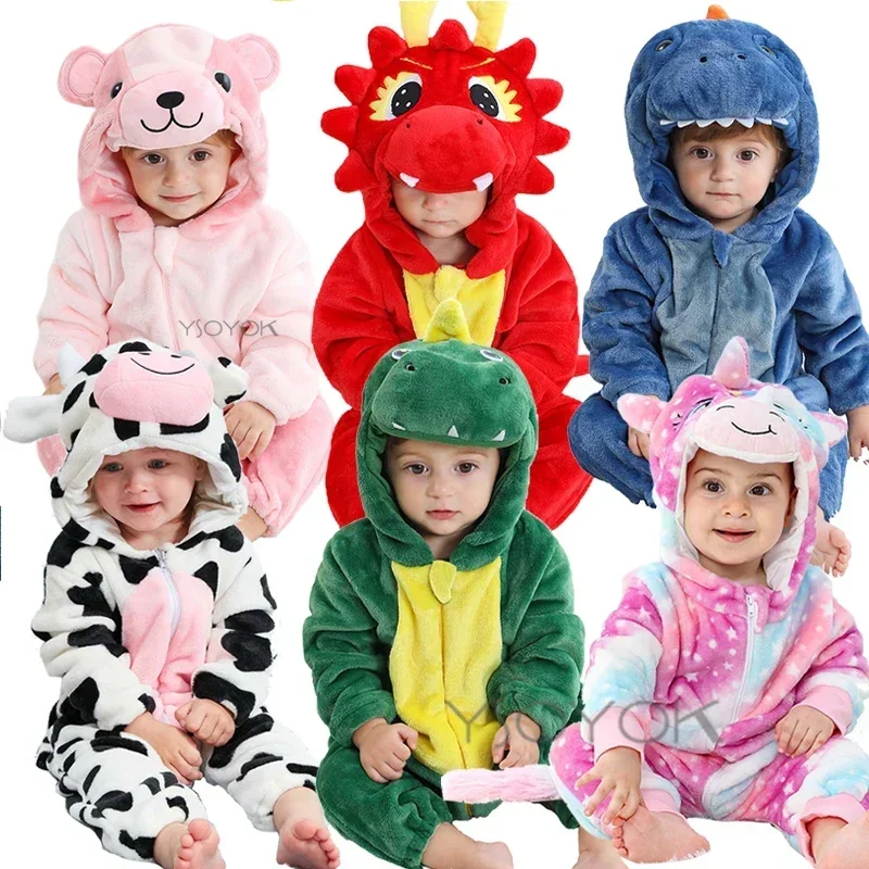 

Baby Rompers Christmas Costume Flannel for Girl Boy Toddler Infant Clothes Kids Overalls Anime Panda Dinosaur Unicorn Ropa Bebe