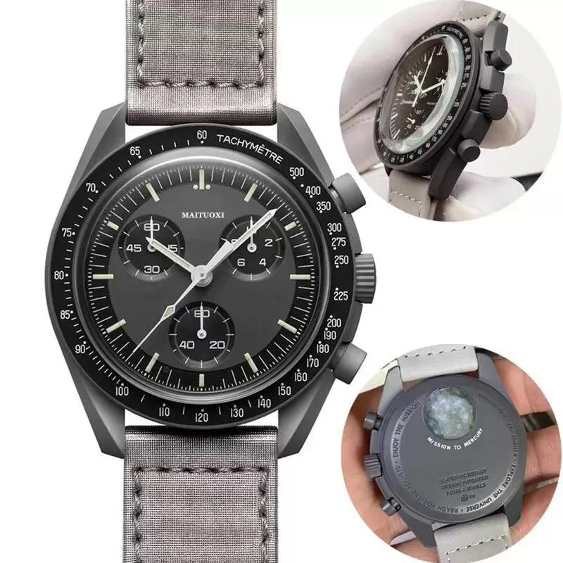 

Часы мужские кварцевые из нейлона, 42 мм