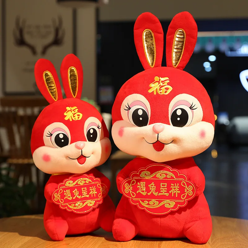 

Chinese New Year 2023 Rabbit Tang Suit Bunny Plush Toys Soft Rabbit Toys Pendant New Year Decorations 2023 Kids Gift