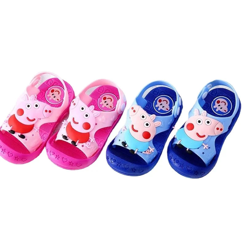 

Peppa Pig George Pig cute cartoon sandals slippers boys and girls children 1-5 years old baby non-slip indoor soft bottom Baotou