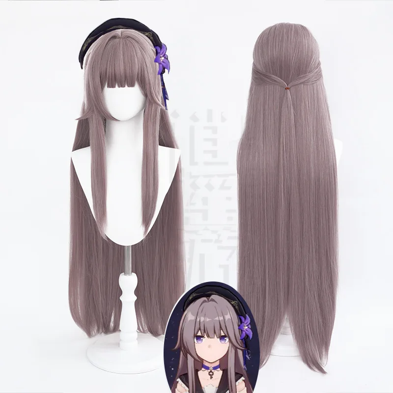 

Honkai Star Rail Herta Cosplay Wig 81cm Long Straight Wig Grey Purple Wig Cosplay Anime Cosplay Wig Heat Resistant Synthetic Wig