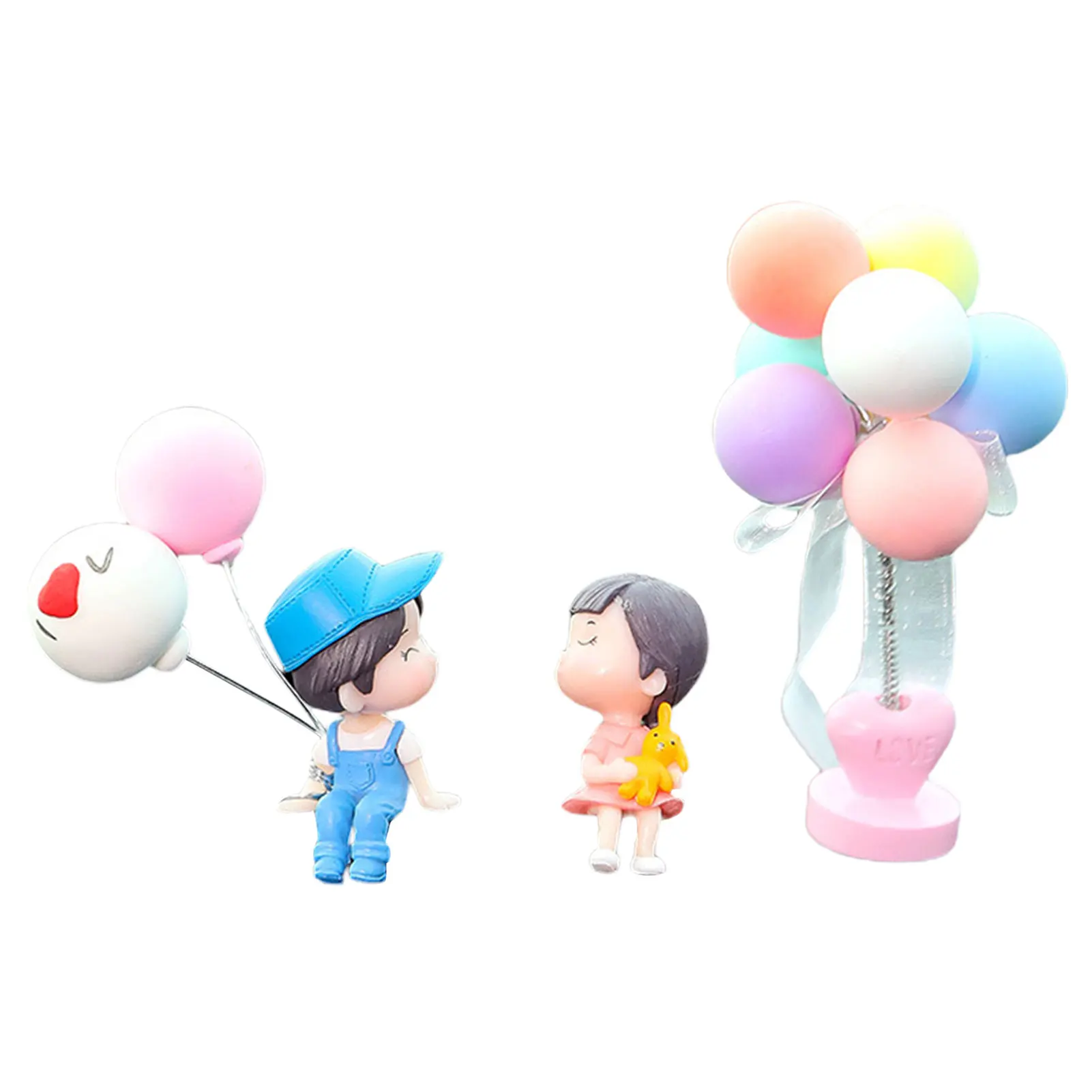 

Милое украшение для автомобиля, украшение для автомобиля, милая мультяшная экшн-фигурка пары, фигурки, воздушный шар, украшение для салона а...