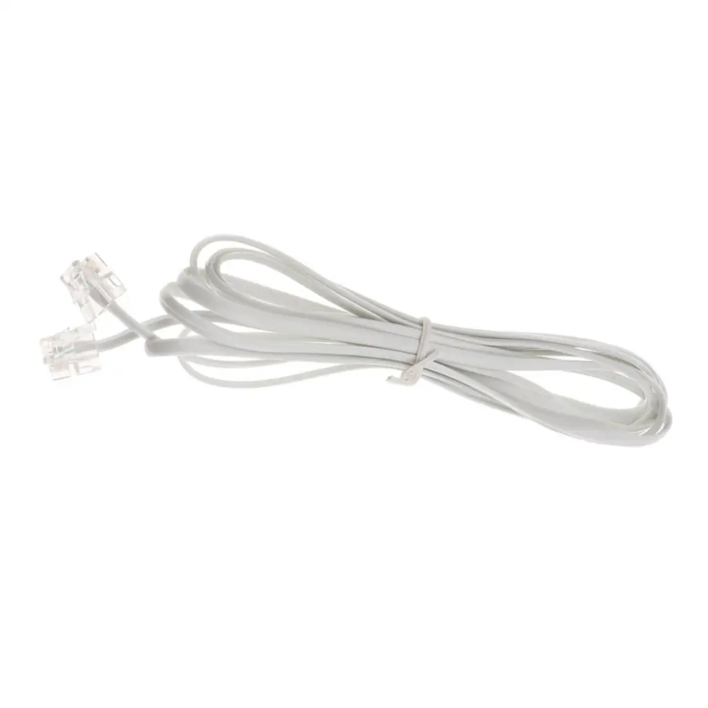 

White RJ11 Telephone Cable 6P2C High ​​Internet Cable ()