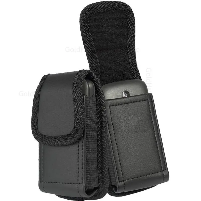 

For Nokia 2760 2720 Flip Leather Case Phone Pouch For Alcatel Go Flip V/4/3Flip Belt Clip Waist Bag