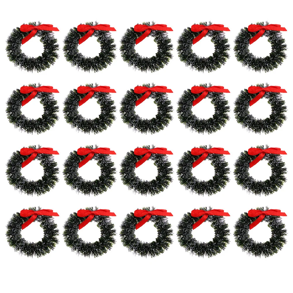 

Christmas Small Wreath Garland Toys Pendants Mini House Garlands Simulated