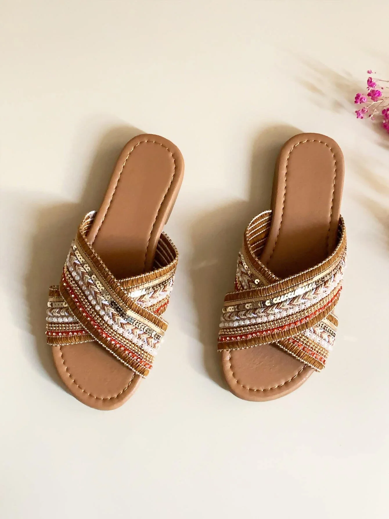 

Criss Cross Slide Sandals