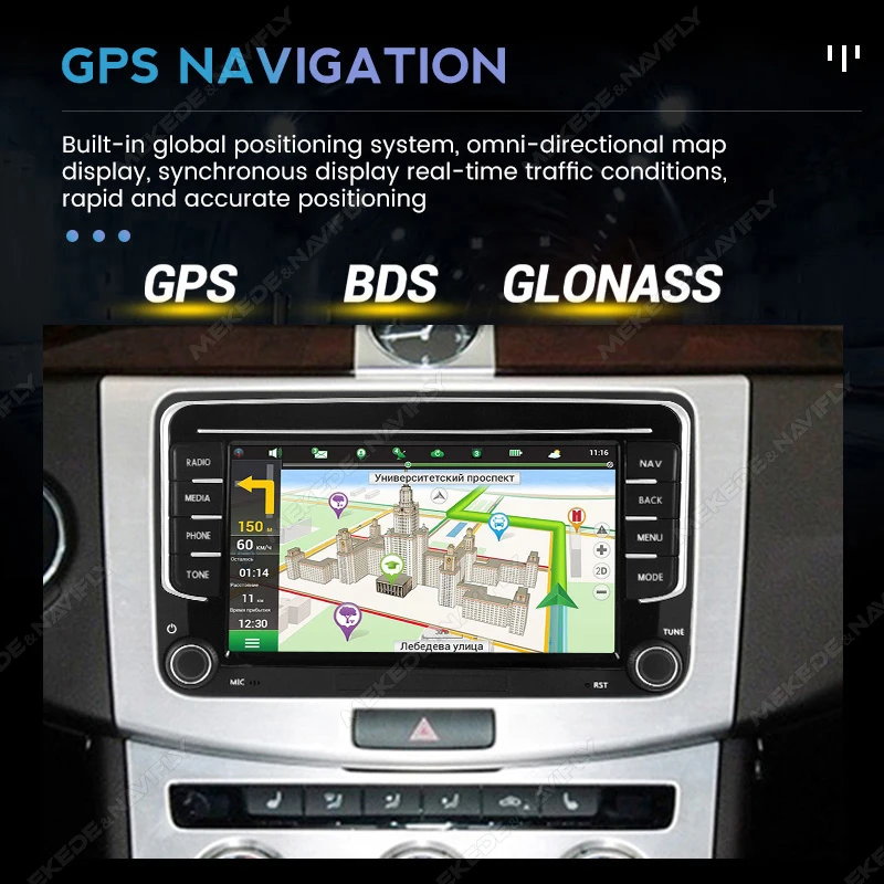 Автомагнитола Navifly 2 Din для VW стерео-система на Android с GPS Volkswagen Skoda Octavia golf 5 6 touran passat B6