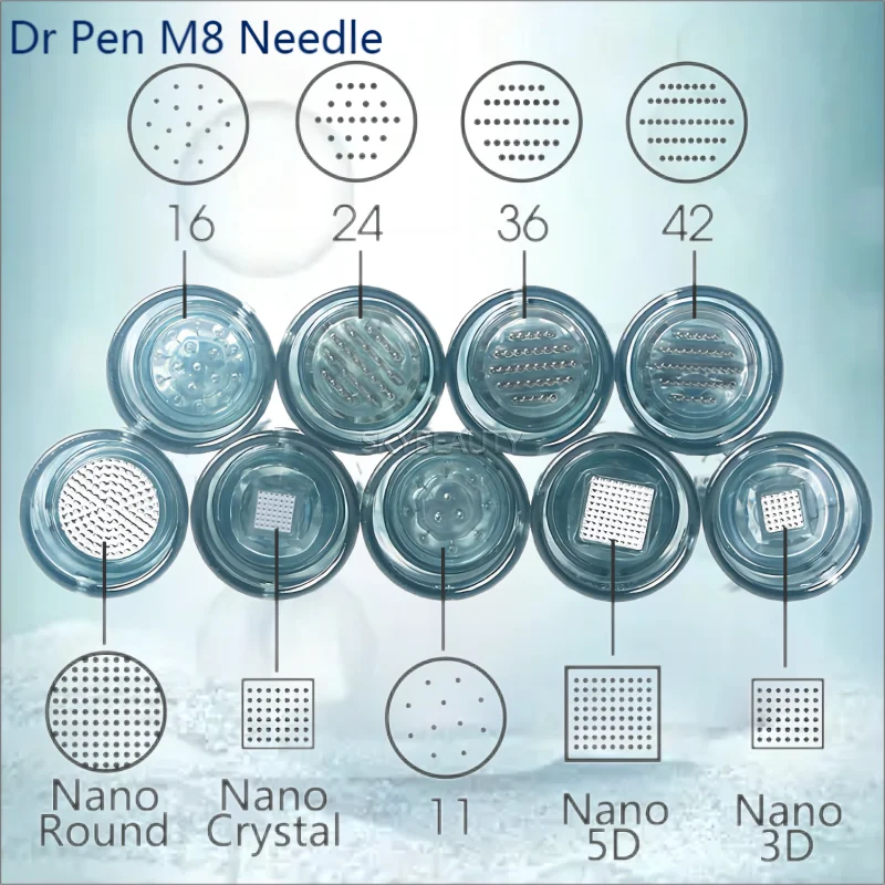 

20 pcs Dr Pen M8 Needle Cartridge Derma Pen 11/16/24/36/42/Nano Microneedling Pen Tattoos Needles Replacement Skin Needling