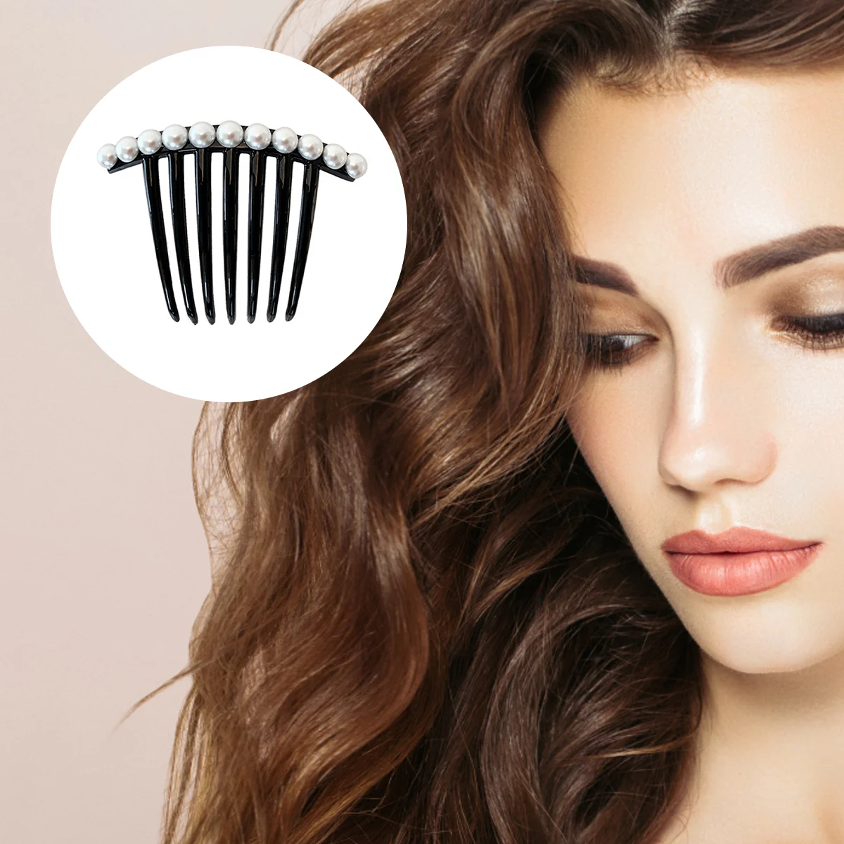 

Hair Comb Accessoriespearls Women Combs Wedding Bridal Side Clip Bride Pearl Flower Headpiece Fancy Rhinestone Black Accessory