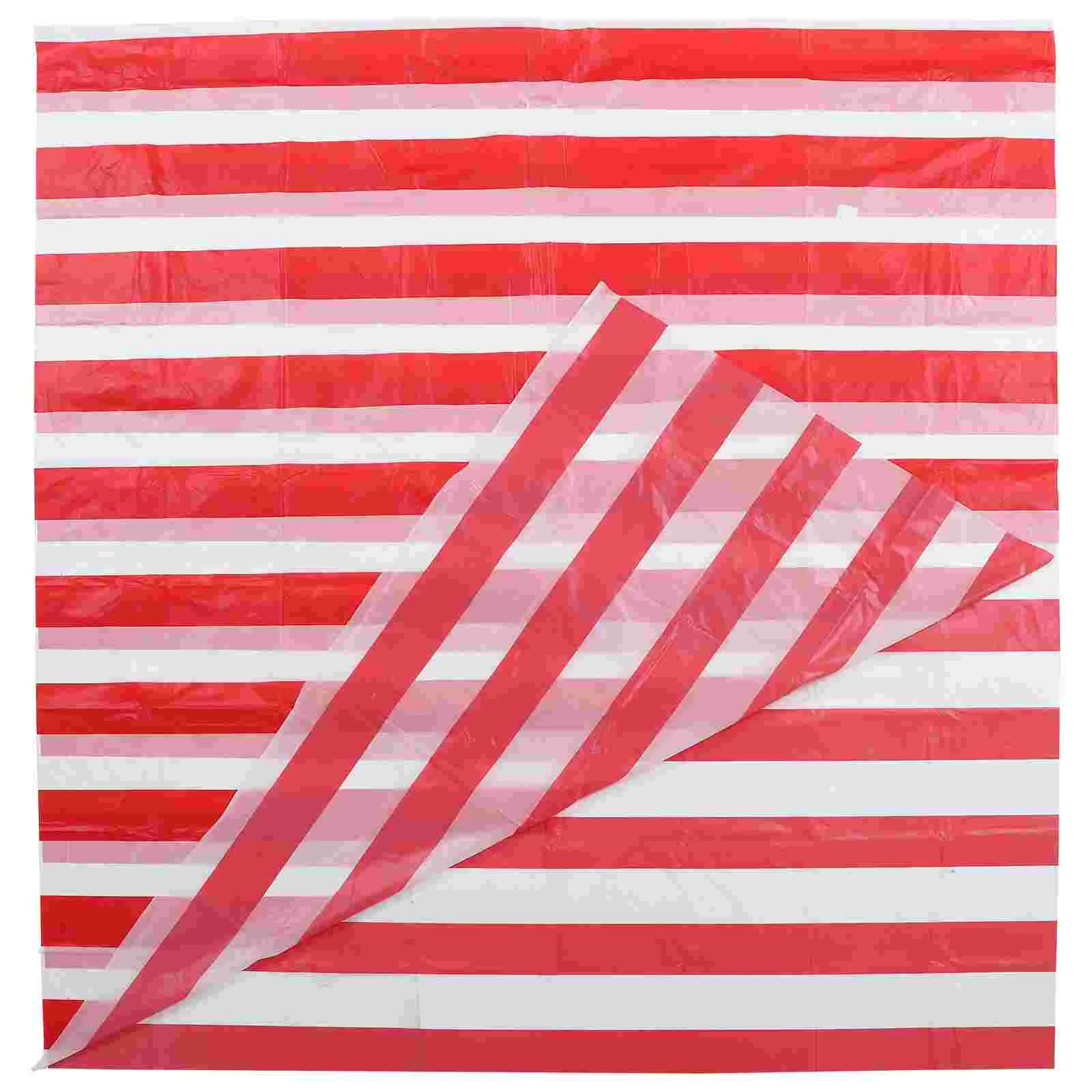 

Party Tablecloth Table Circus Carnival Red White Cover Cloth Stripe Mats Supply Decorative Birthday Runner Theme