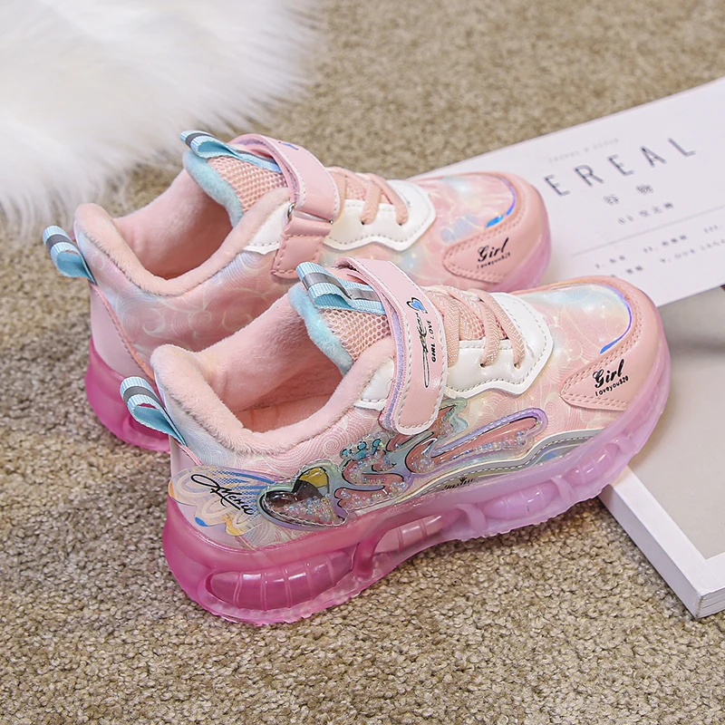 Cute Cartoon Girl Casual Shoes Fashion Beautiful Princess Shoes  Sale In Winter Warm Keeping Waterproof Breathable Sports Shoes