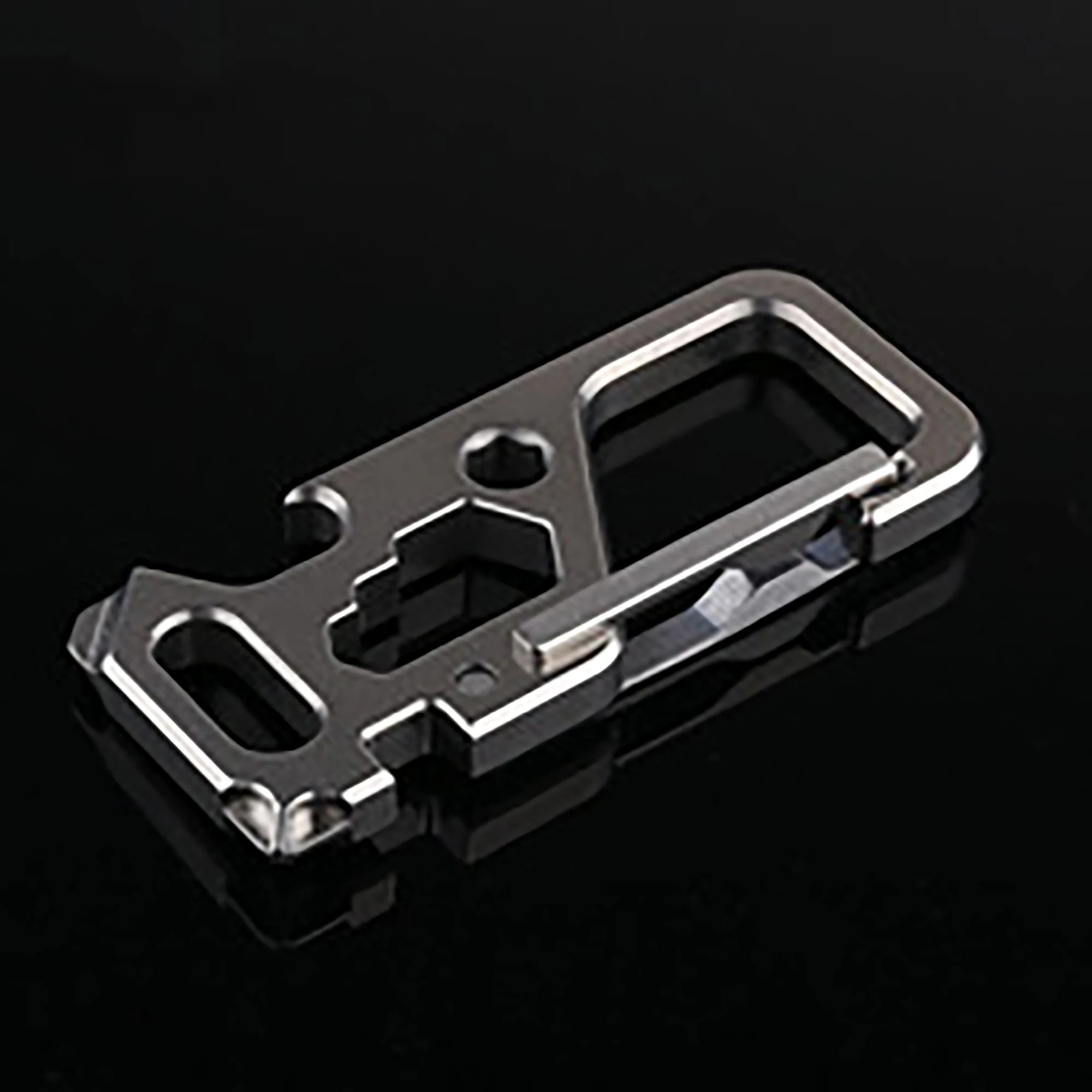 

Lrage fine TC4 Ti keychain Solid titanium Rectangle quick release non spring load safety Carabiner Hook EDC screwdriver opener