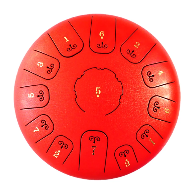 

12 Inch 13 Tone Red Tongue Drum High Quality Ethereal Drum Tambourine Professional Music Drums Musical Instruments New Year Gift