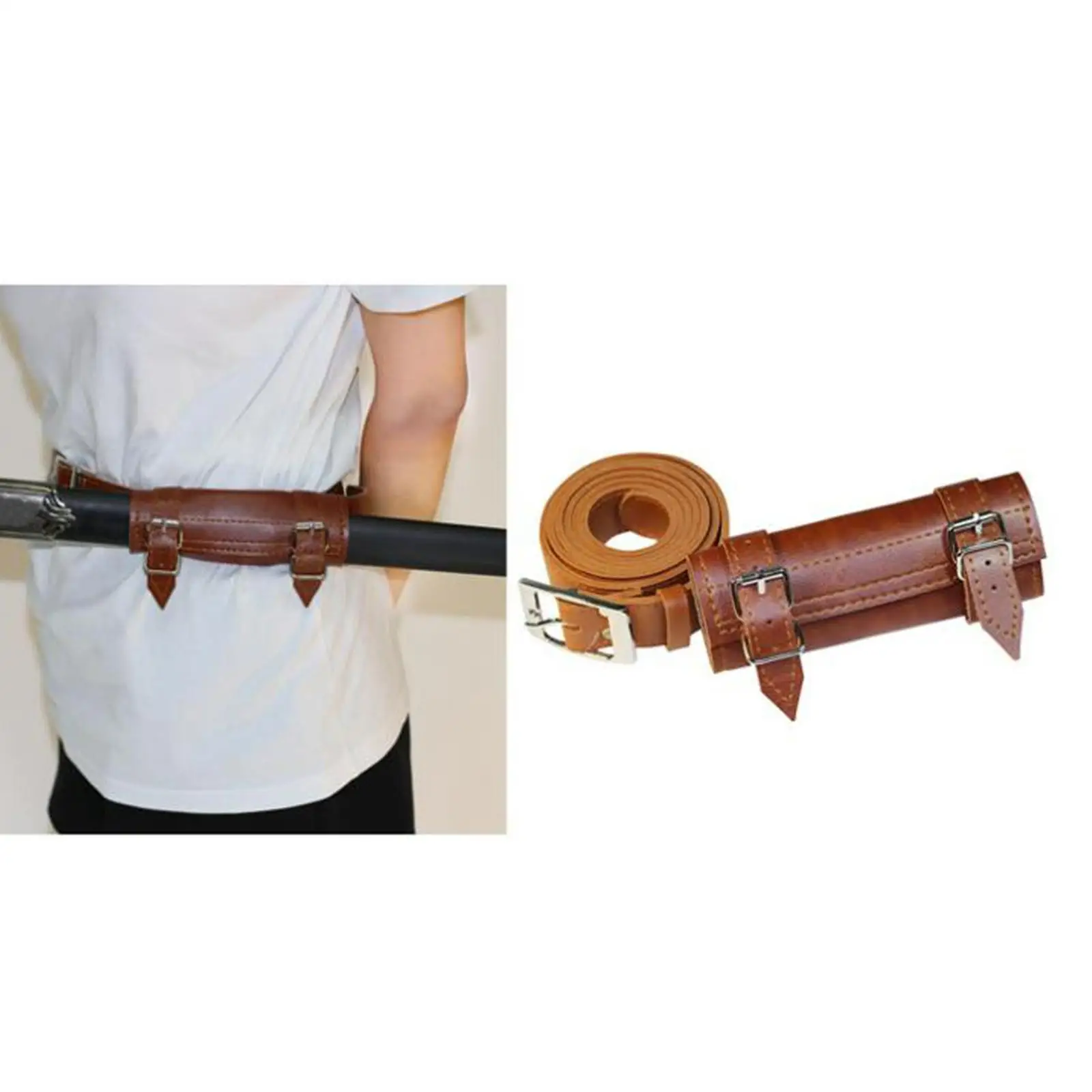 Ренессансный пояс с кобурой для меча из искусственной кожи с металлической пряжкой и двумя цветами.