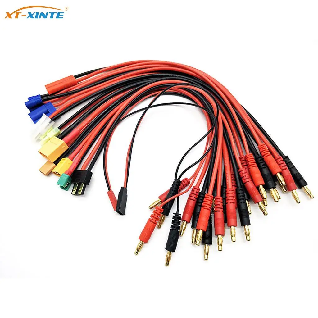 Кабель с разъемами XT60 XT90 EC2 EC3 EC5 JST T TRX, для литий-полимерных аккумуляторов дрона, 30 см, из мягкого силикона