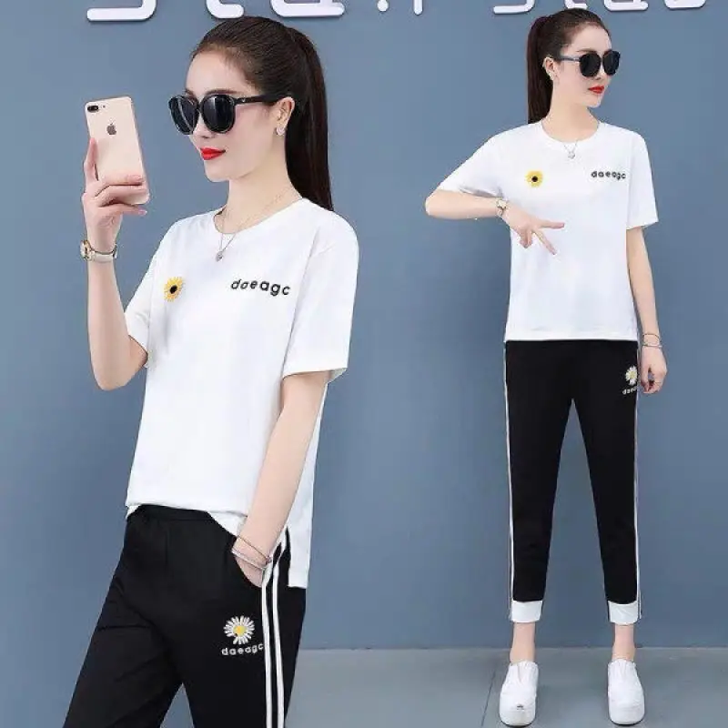 Женский комплект из 2 предметов с принтом маргаритки |