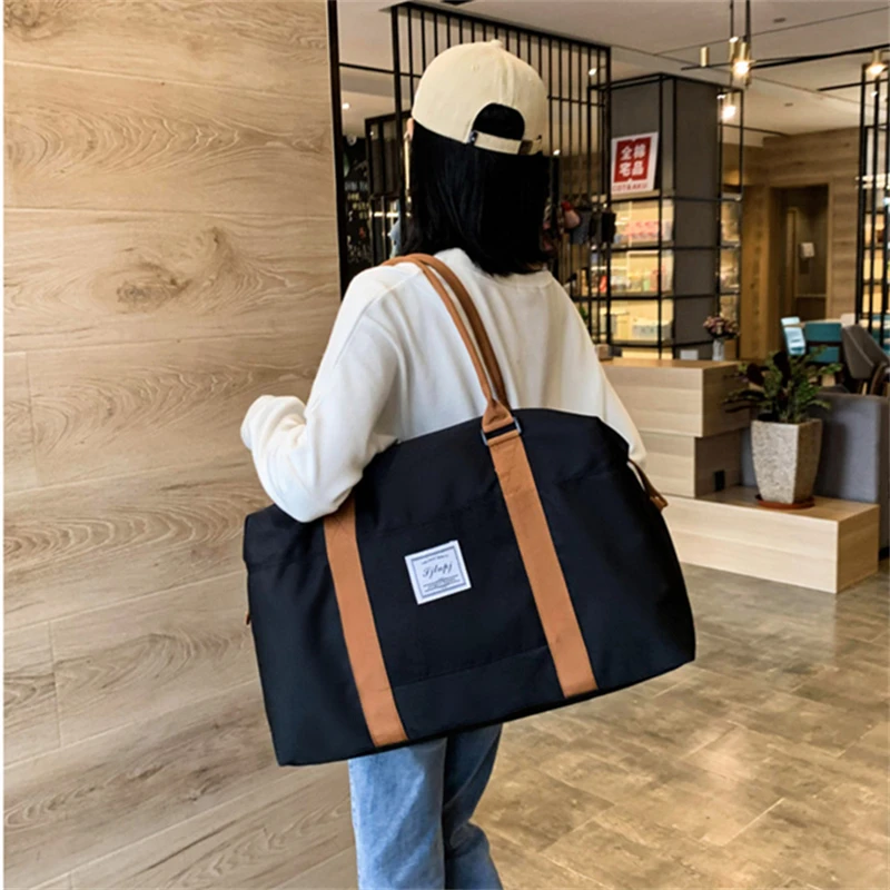 Вместительная дорожная сумка для женщин саквояж сумочка-тоут из ткани Оксфорд