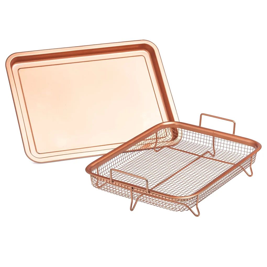 

Kitchen Deep-fried Food Tray Filter Drain Basin Rectangle Crispy Mesh Fresh-keeping Basket Non-stick Oil Pan