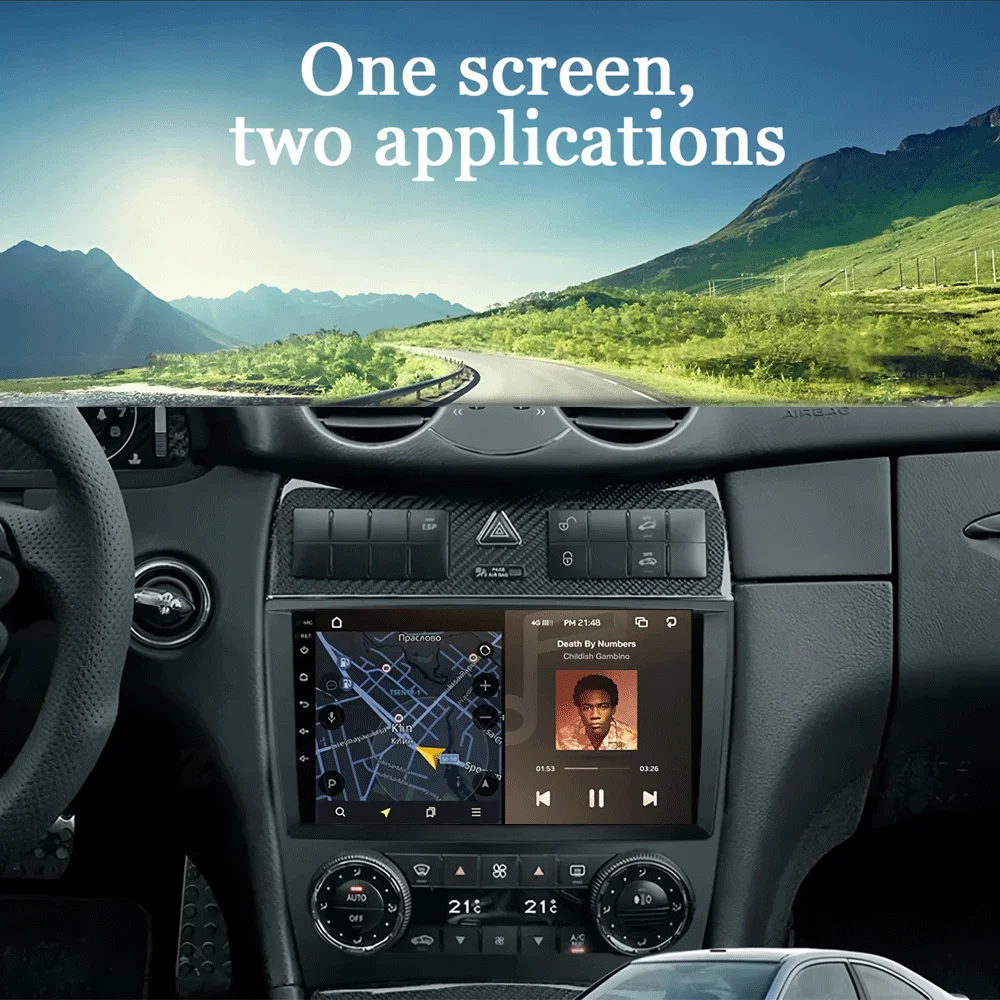 Фото Android 15 для Mercedes Benz W203 W209 C180 C200 C220 C230 2005-2009 видеоплеер автомобильное радио стерео GPS Carplay AUTO №3