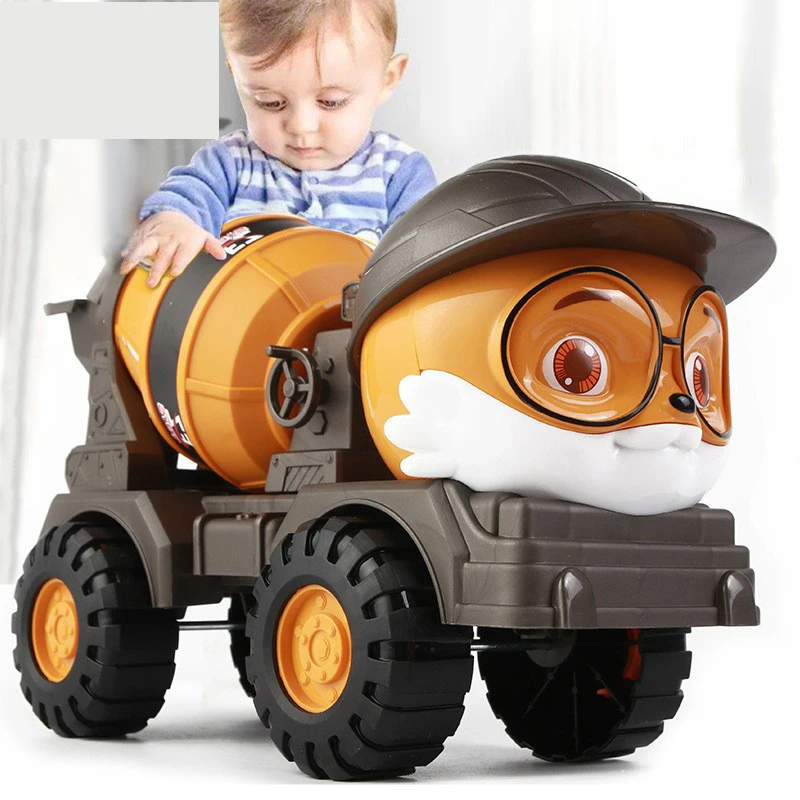

Sliding boom truck Sand digging squirrel toy mixing boy machine Children digging baby toy engineering vehicle
