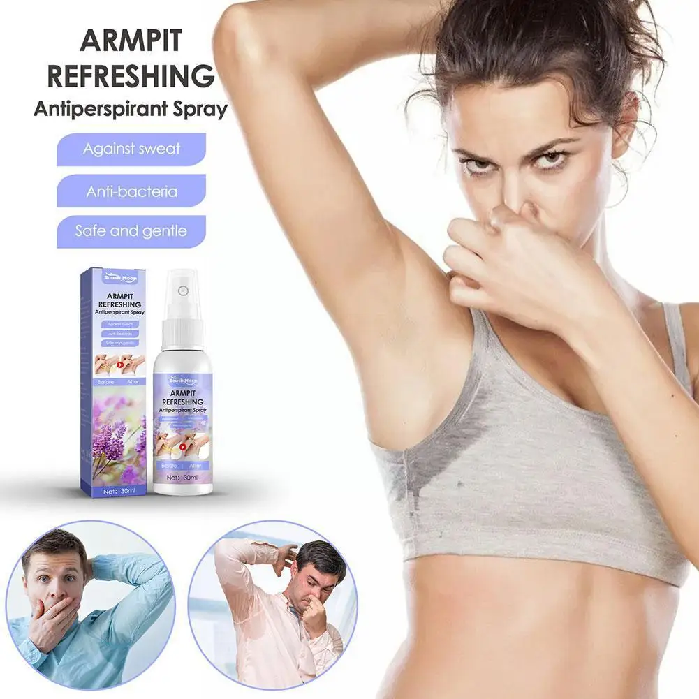 

30ml Armpit Antiperspirant Spray Refreshing Deodorant Spray Odour Odor Remover Body Underarm Remover Protection Armpit Swea K7M6